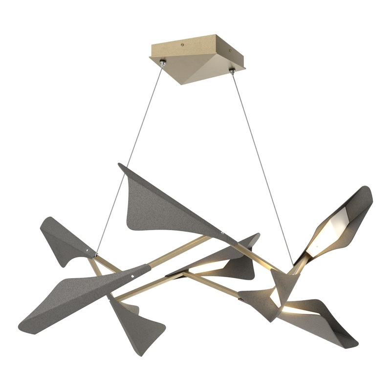 Plume 8-Light LED Pendant Soft Gold Natural Iron
