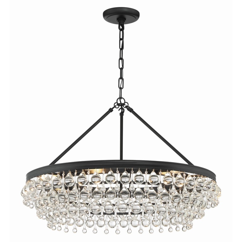 Six Light Chandelier from the Calypso Collection in Matte Black Finish by Crystorama