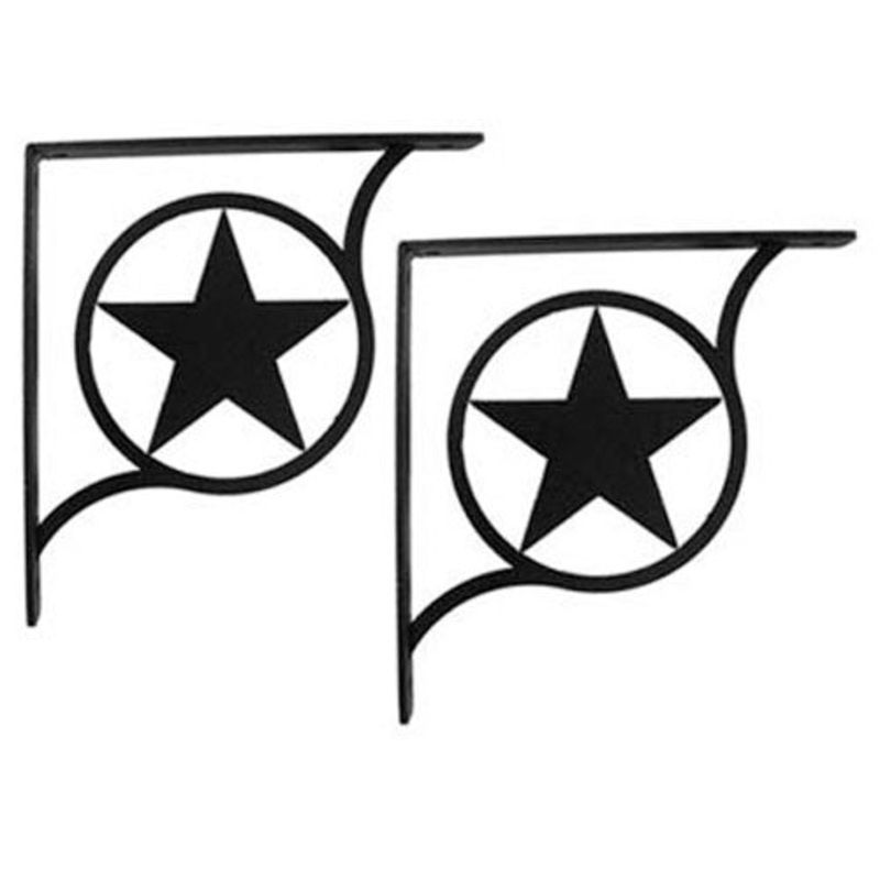 Village Wrought Iron SB-144-M Western Star Shelf Brackets Medium (pair)