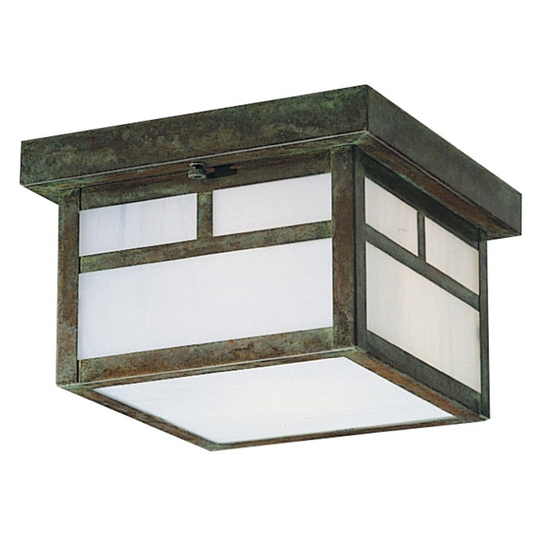 Arroyo MCM-7TWO-VP Mission One Light Flush Mount Verdigris Patina
