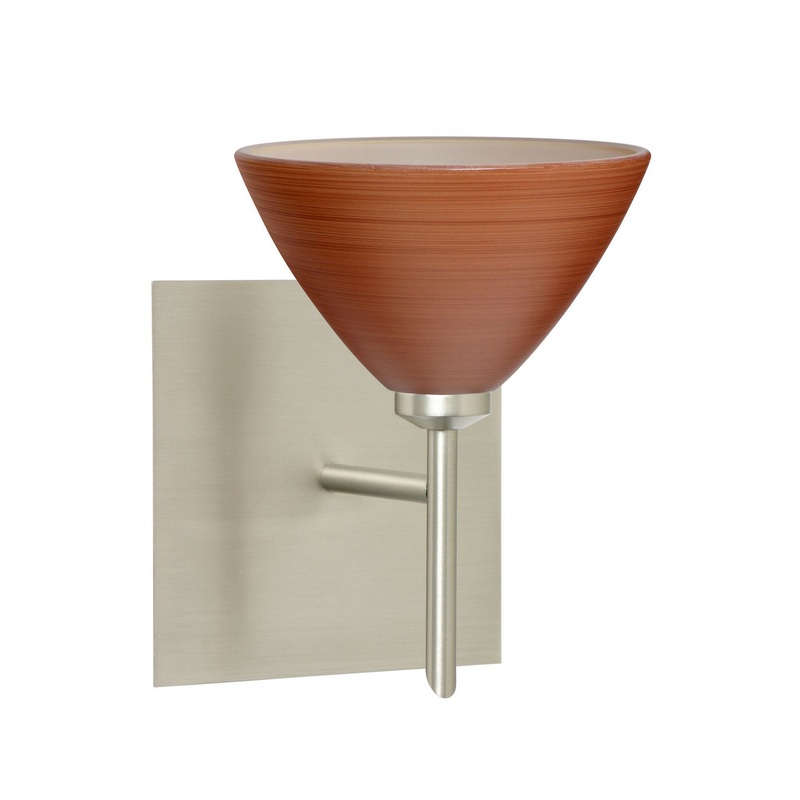 Besa 1SW-1743CH-SN-SQ Domi One Light Wall Sconce Satin Nickel