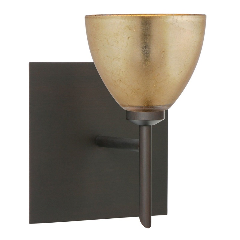 Besa 1SW-1758GF-BR-SQ Divi One Light Wall Sconce Bronze