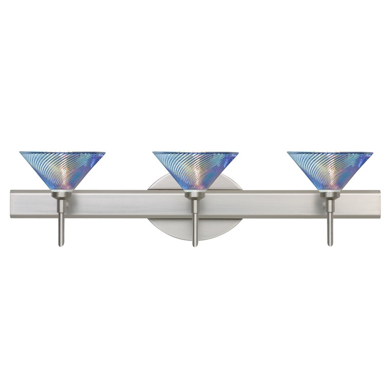 Besa 3SW-550493-SN Kona Three Light Wall Sconce Satin Nickel