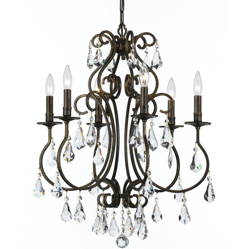 Crystorama 5016-EB-CL-MWP Ashton Six Light Chandelier English Bronze