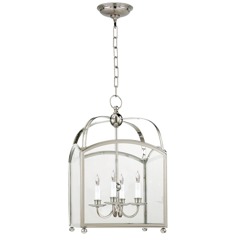 Four Light Lantern from the Arch Top Collection in Polished Nickel Finish by Visual Comfort Signature