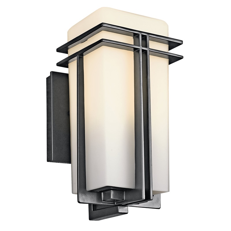 Kichler 49200BK One Light Outdoor Wall Mount, Black
