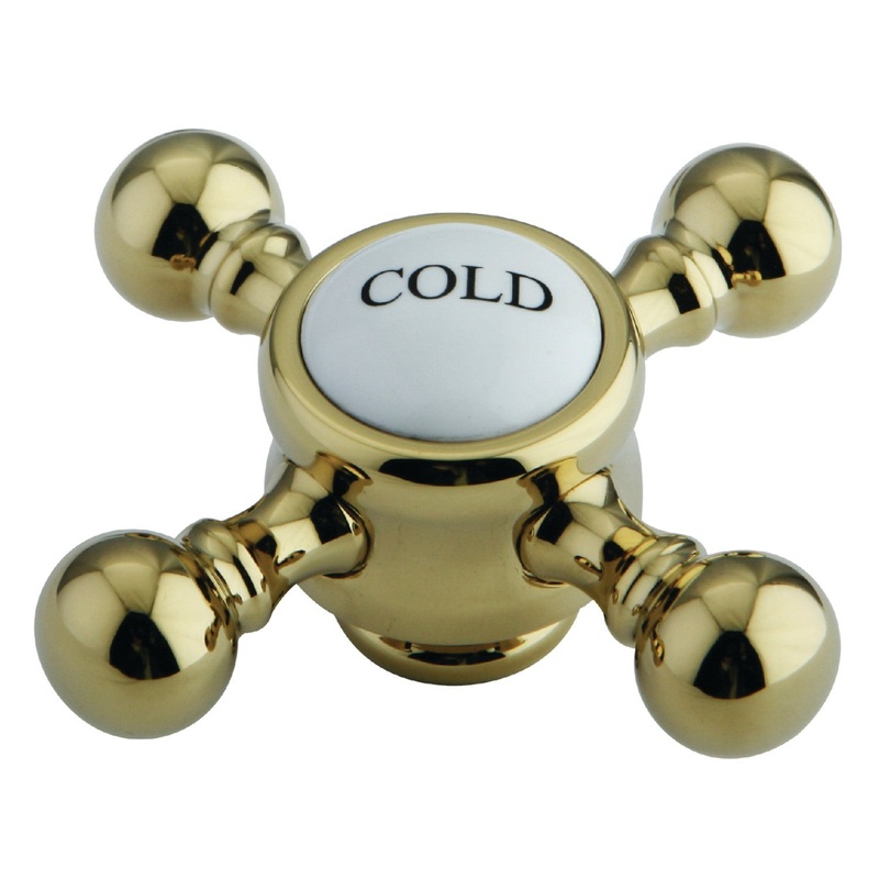 KSH7612BXC Cold Brass Cross Handle, Polished Brass
