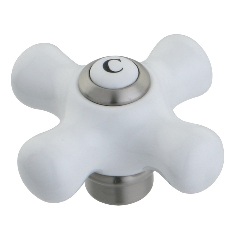 KSH948CXC Cold Porcelain Cross Handle, Brushed Nickel