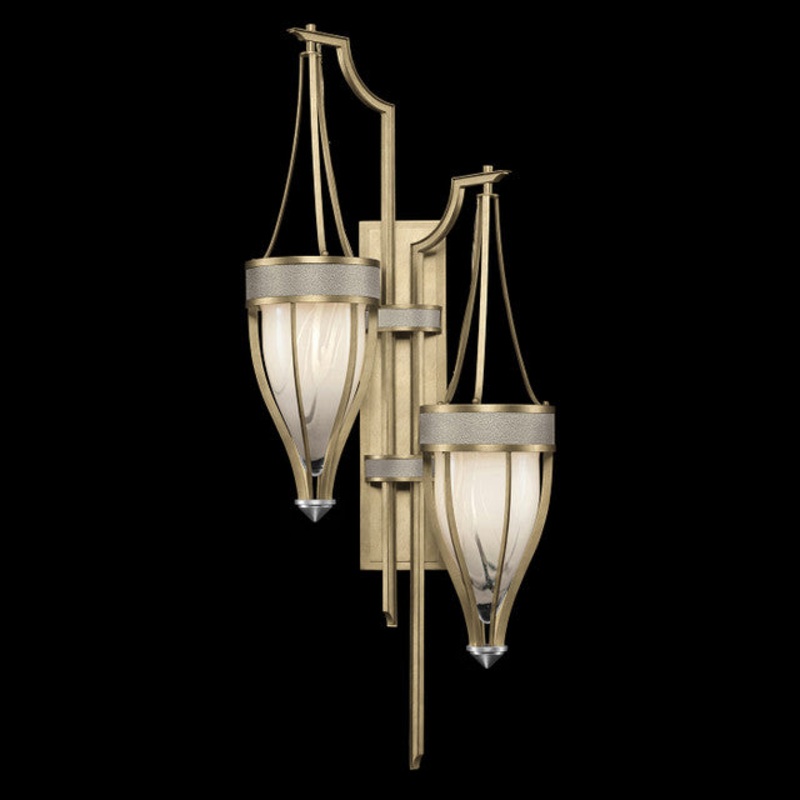 Mirage 41.5″H Sconce Soft Gold Leaf/Nickel/Coco