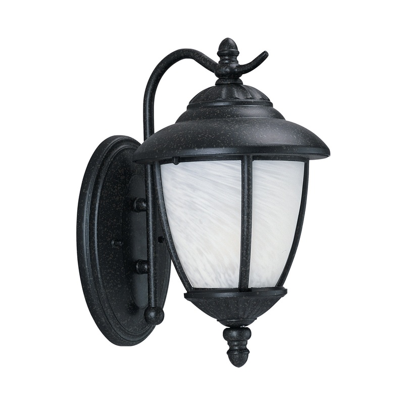 One Light Outdoor Wall Lantern from the Yorktown Collection in Forged Iron Finish by Generation Lighting