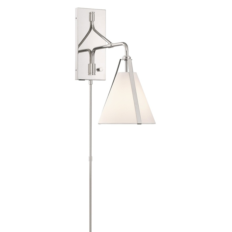 One Light Task Sconce from the Fulton Collection in Polished Nickel Finish by Crystorama