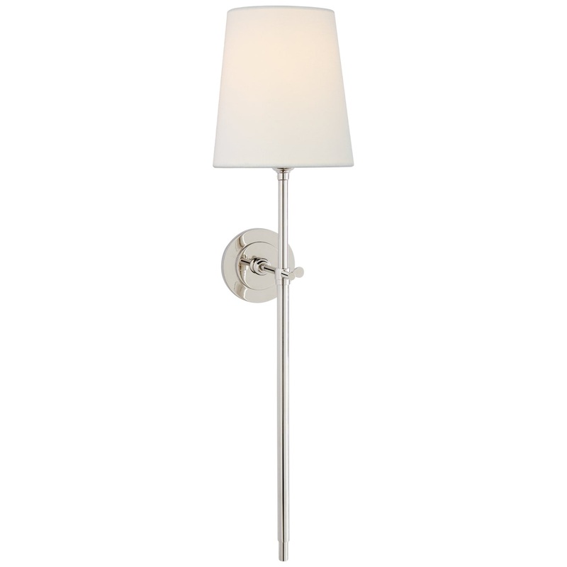 One Light Wall Sconce from the Bryant Collection in Polished Nickel Finish by Visual Comfort Signature