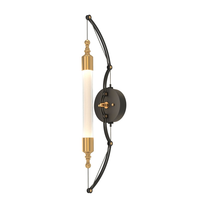 Otto Sconce Black with Brass Accents