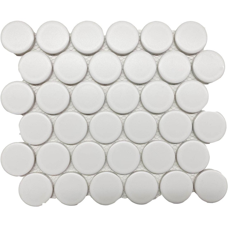 Roca Tile Usa Inc United States Ceramic Tile Cc Mosaics Plus+ Ii Matte White 2 Inch Dot Porcelain Mosaics. Ufcc160-12Mt 1 Sheet = .87 Sq. Ft.