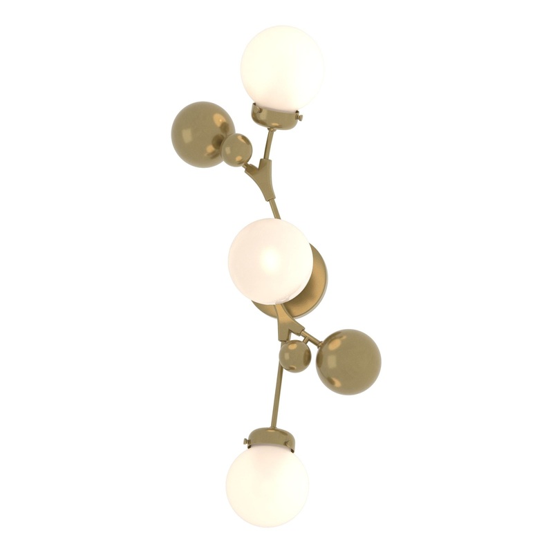 Sprig Sconce Modern Brass Opal Glass (GG)