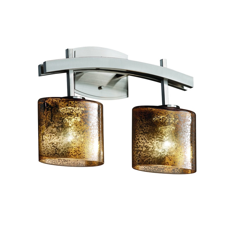 Two Light Bath Bar from the Fusion Collection in Brushed Nickel Finish by Justice Designs