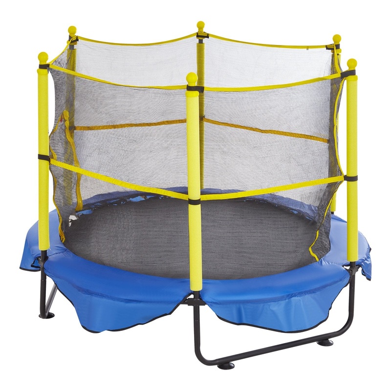 VEVOR 5FT Trampoline for Kids, 60″ Indoor Outdoor Trampoline with Safety Enclosure Net, Basketball Hoop and Ocean Balls, Mini Toddler Recreational Trampoline Birthday Gifts for 3+ Years Kids