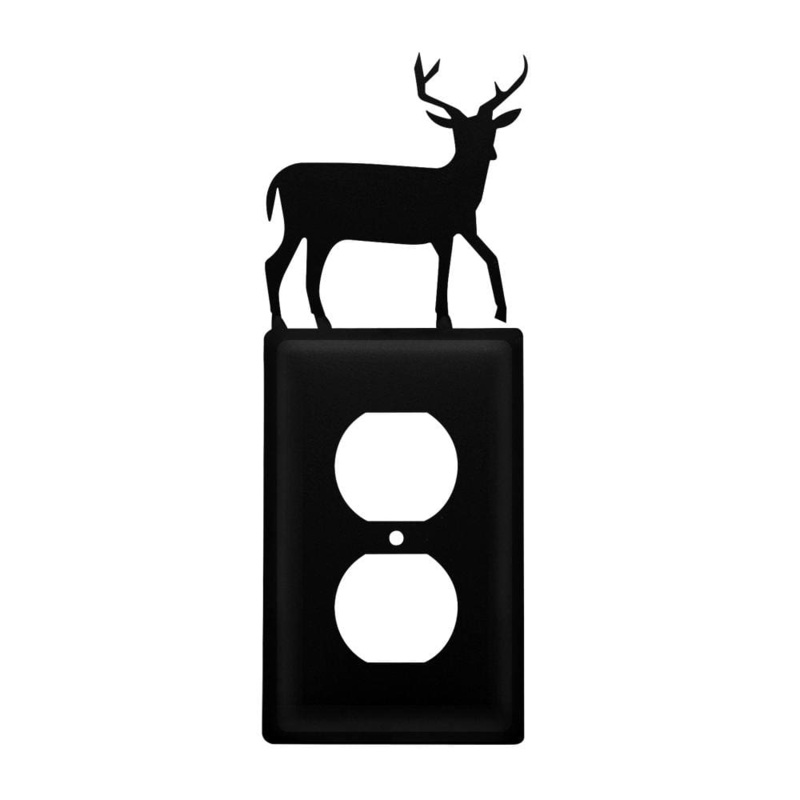 Village Wrought Iron EO-3 Single Deer Single Outlet Cover