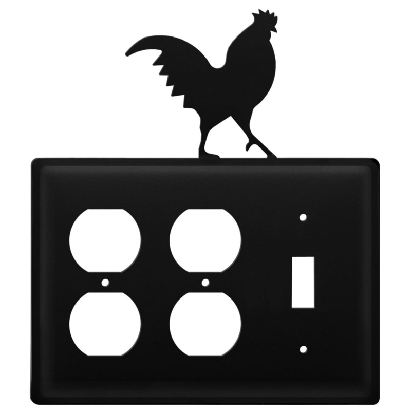 Village Wrought Iron EOOS-1 Triple Rooster Double Outlet and Single Switch Cover CUSTOM Product