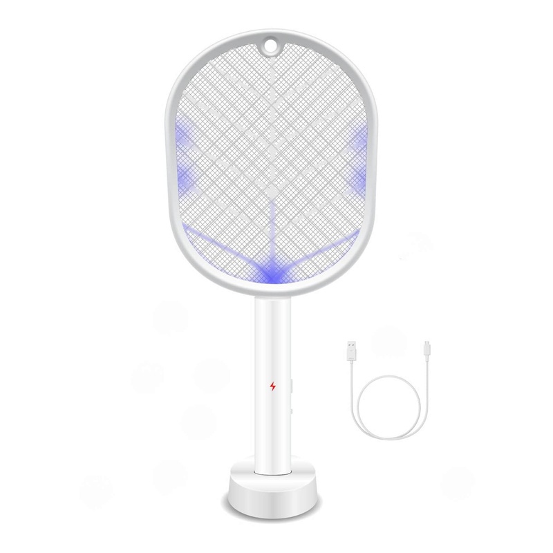 2 in 1 Rechargeable Mosquito Swatter – Electronic Fly Insect Bug Zapper Racket