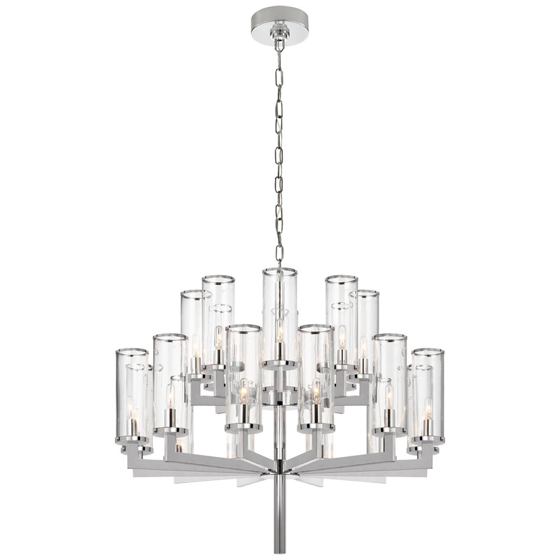 20 Light Chandelier from the Liaison Collection in Polished Nickel Finish by Visual Comfort Signature