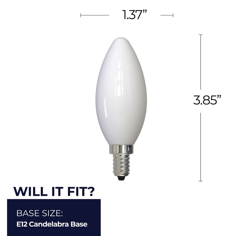 4 Watt B11 Milky, 400  Lumens, E12 base, 120 Volt Light Bulb by Bulbrite