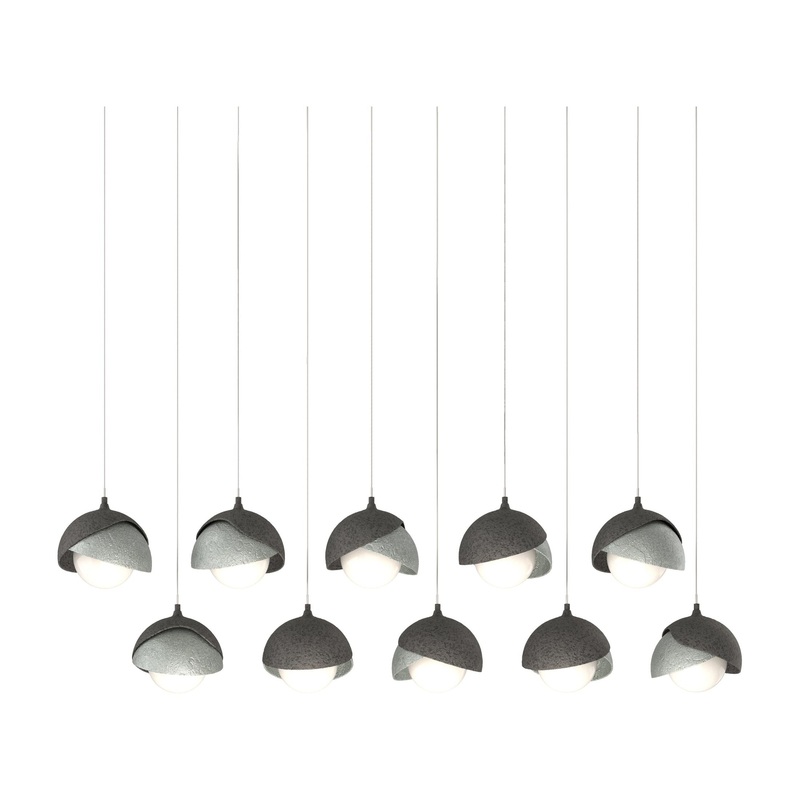Brooklyn 10-Light Double Shade Pendant Natural Iron Vintage Platinum