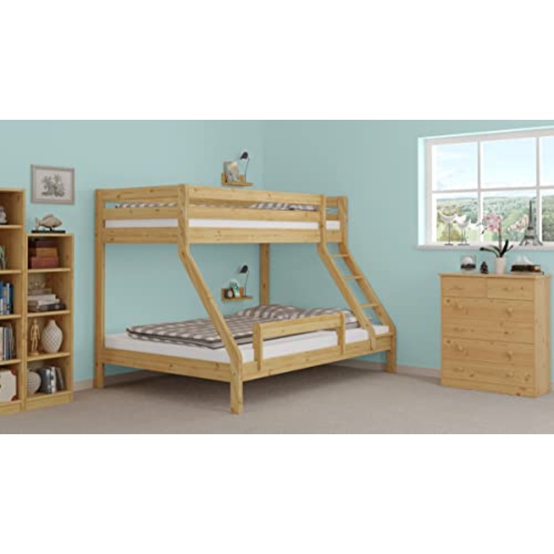 Erst-Holz Letto a Castello 3 piazze per materassi 140×200-90x200anche per Adulti in Pino 60.19-09-14