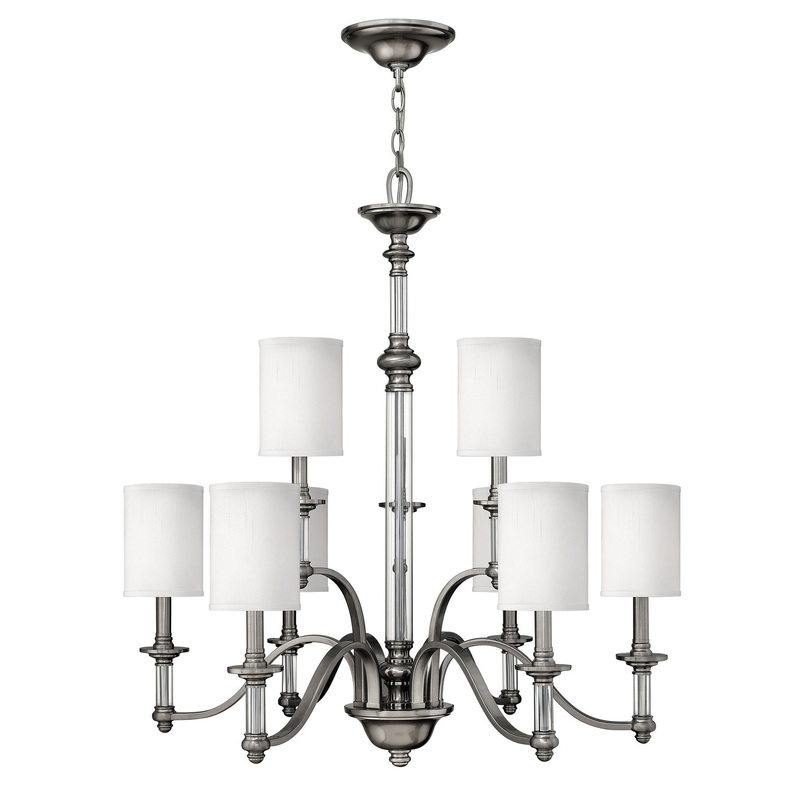 LED Foyer Pendant from the Sussex Collection in Brushed Nickel Finish by Hinkley