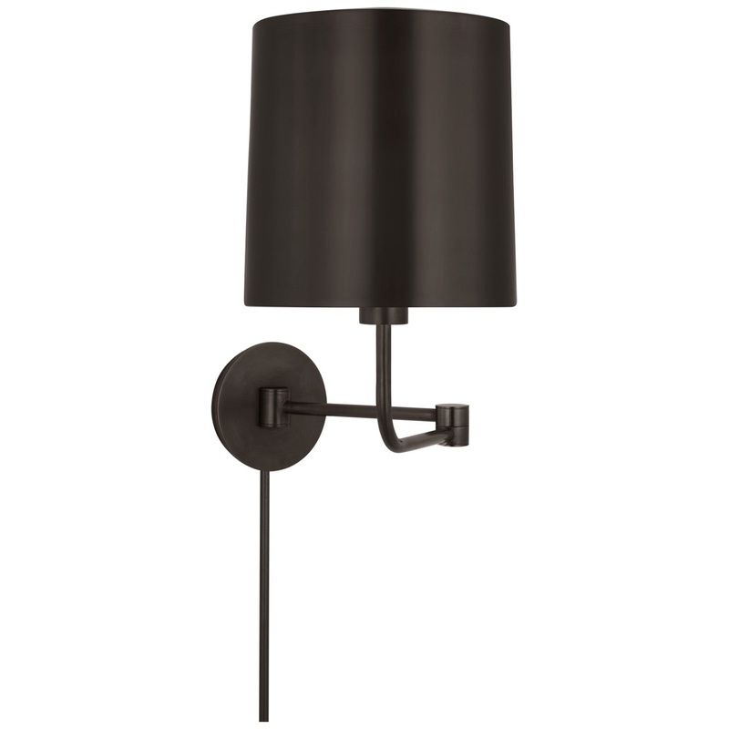 LED Swing Arm Wall Light from the Go Lightly Collection in Bronze Finish by Visual Comfort Signature