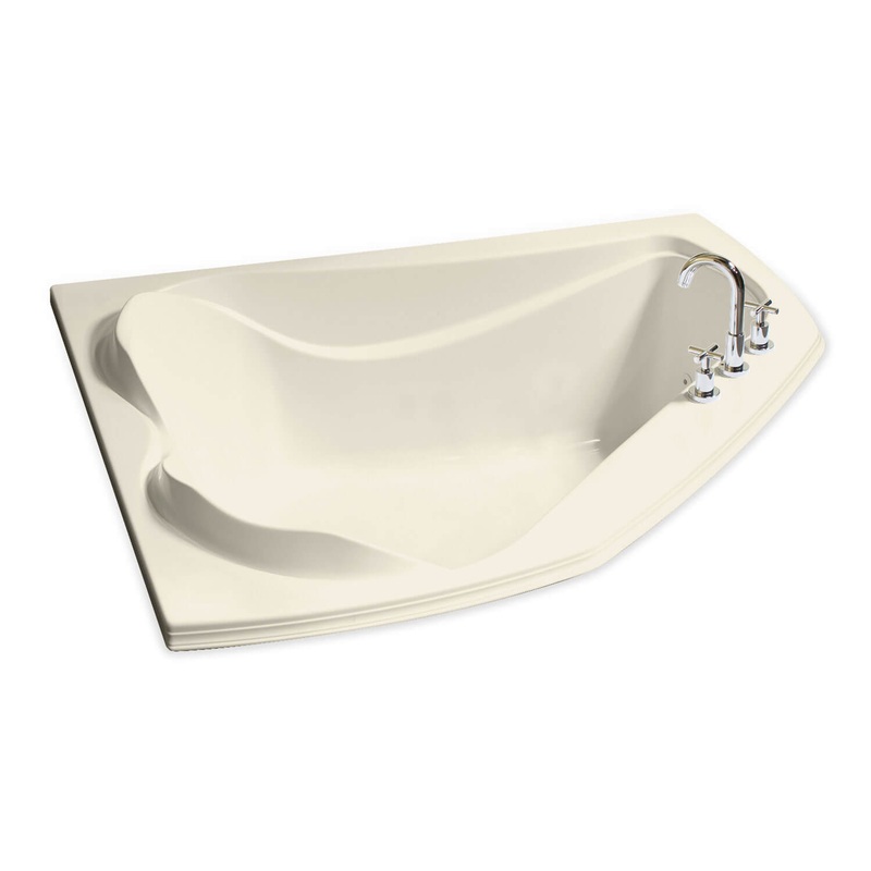 MAAX 102724-109-004 Cocoon 6054 Acrylic Corner Center Drain Combined Hydrosens & Aerosens Bathtub in Bone