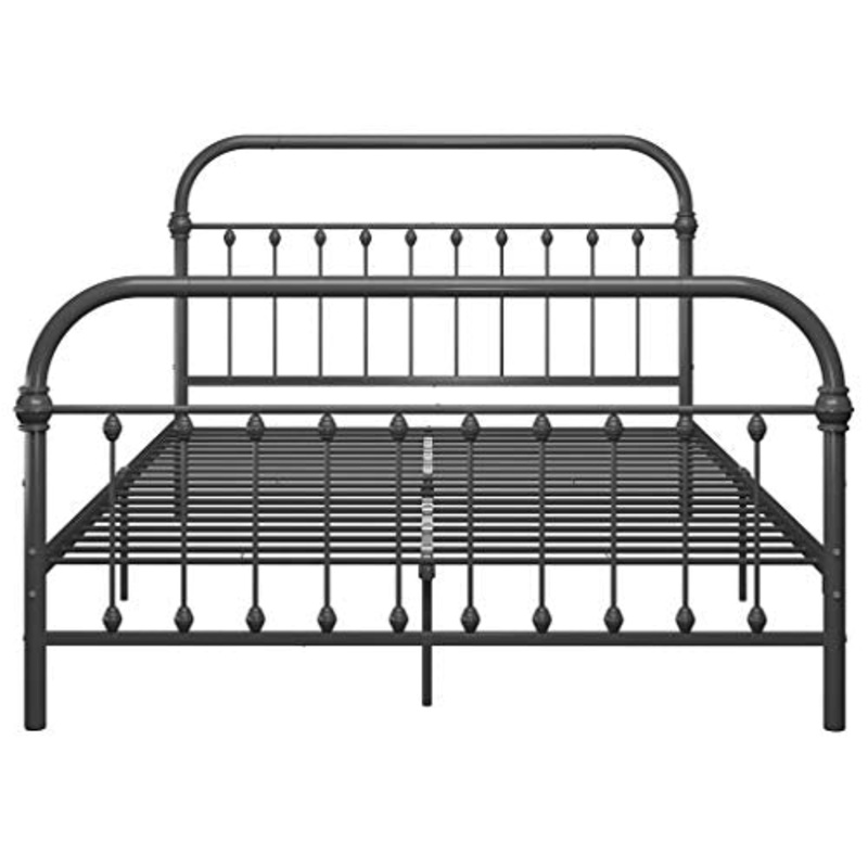 mewmewcat Struttura Letto Struttura in Metallo Grigio Famiglia Pratico giroletto, Camera da Letto giroletto in Metallo Stile Moderno 213 x 171 x 109 cm (Lunghezza x Larghezza x Altezza)