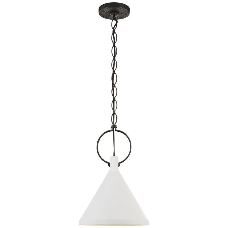 One Light Pendant from the Limoges Collection in Natural Rusted Iron Finish by Visual Comfort Signature