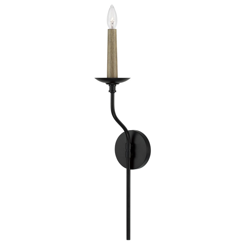 One Light Wall Sconce from the Wilder Collection in Matte Black Finish by Capital Lighting