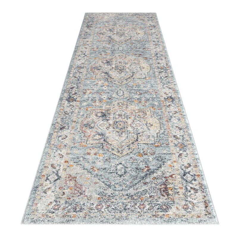 Ornate Persian Vintage Rug – Blue – 80×300