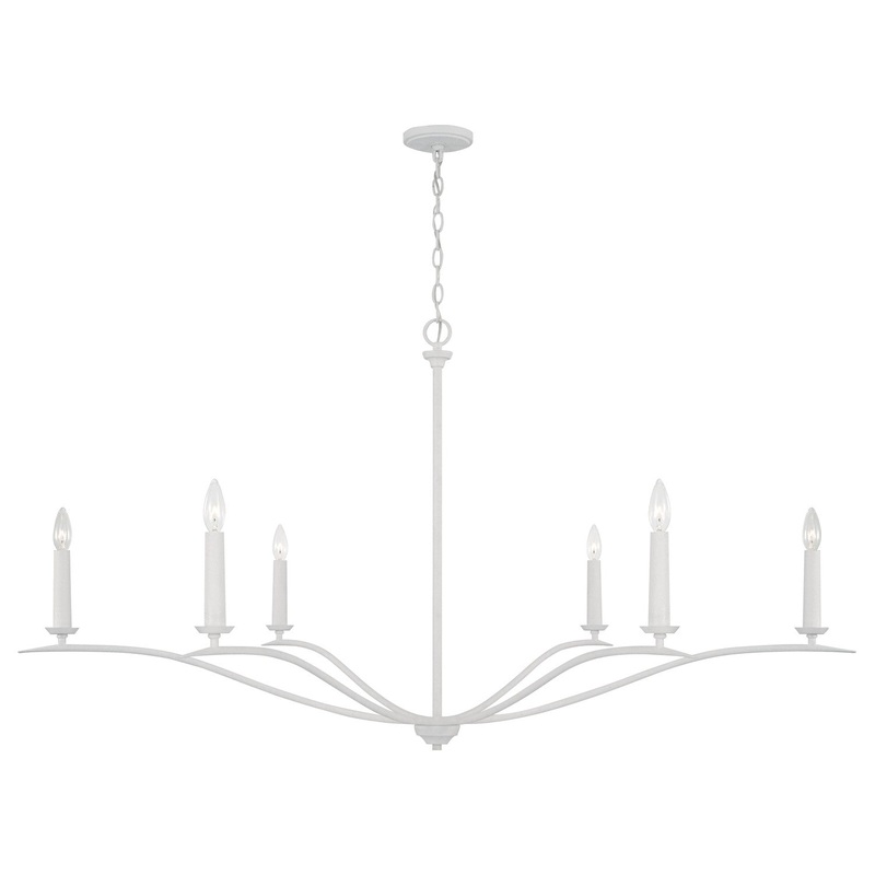 Six Light Chandelier from the Grady Collection in Textured White Finish by Capital Lighting