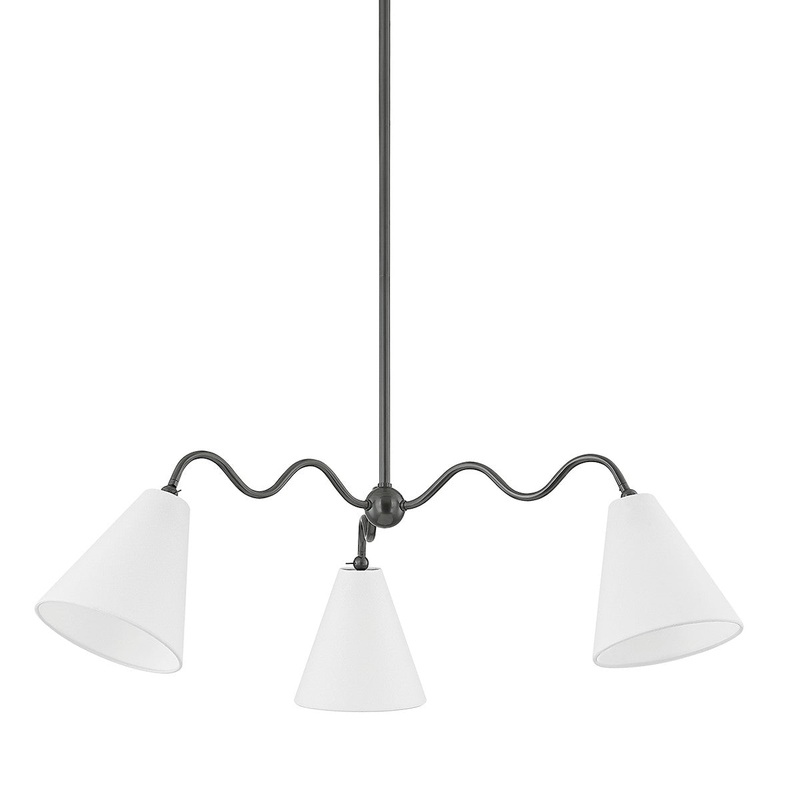 Three Light Chandelier from the Onda Collection in Old Bronze Finish by Mitzi