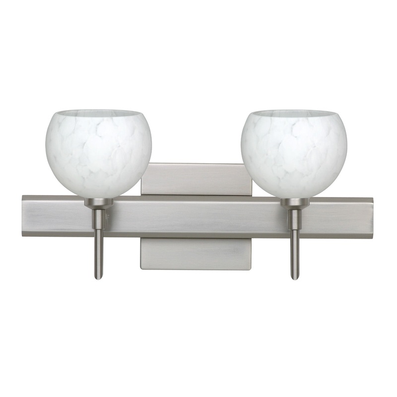 Two Light Wall Sconce from the Palla Collection in Satin Nickel Finish by Besa