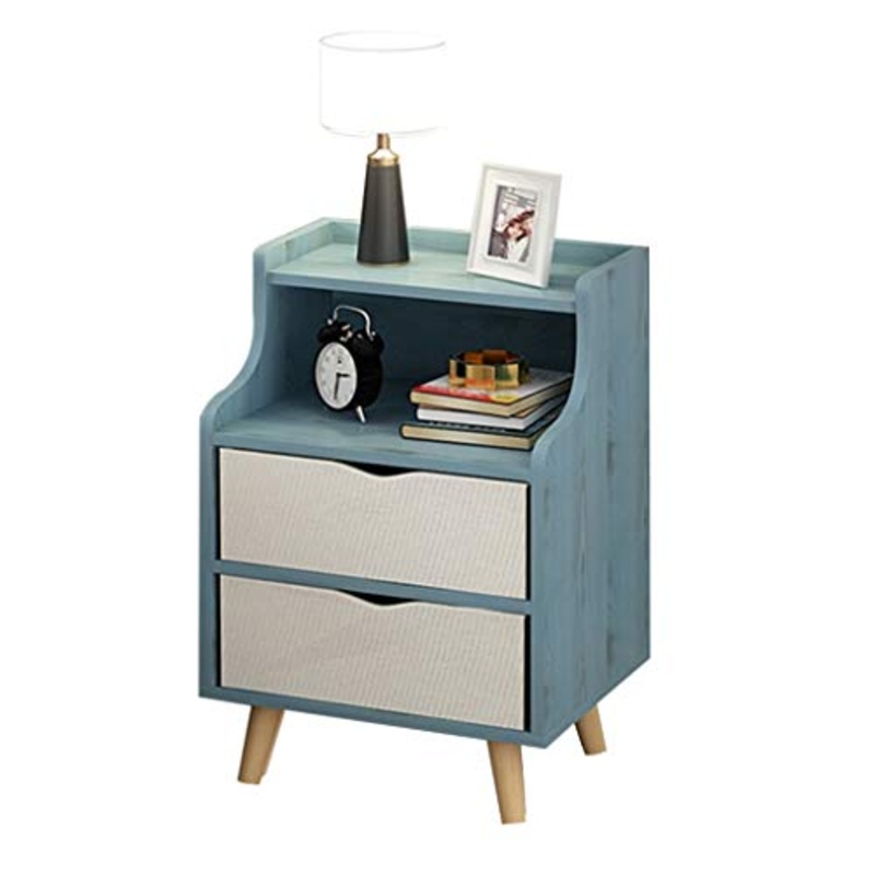 Comodino Semplice Camera da Letto Moderna 2 cassetti Semplice Armadio di stoccaggio Carico 300KG-30 * 30 * 48cm FANJIANI
