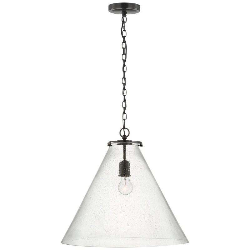 LED Pendant from the Katie Conical Collection in Bronze Finish by Visual Comfort Signature