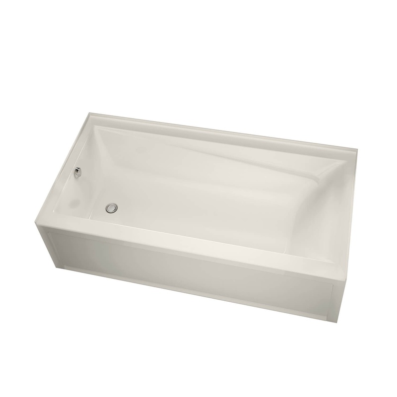 MAAX 105456-R-108-007 New Town 6032 IFS Acrylic Alcove Right-Hand Drain Aerosens Bathtub in Biscuit