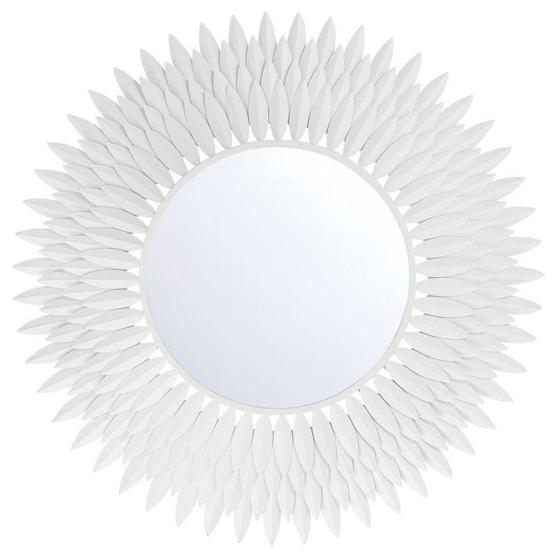 Mirror from the Broche Collection in Matte White Finish by Crystorama