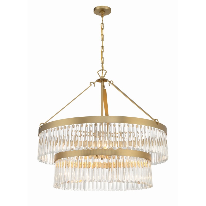 Nine Light Chandelier from the Emory Collection in Modern Gold Finish by Crystorama