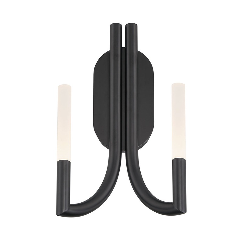 Olette 2-Light 17″ Wall Sconce Black