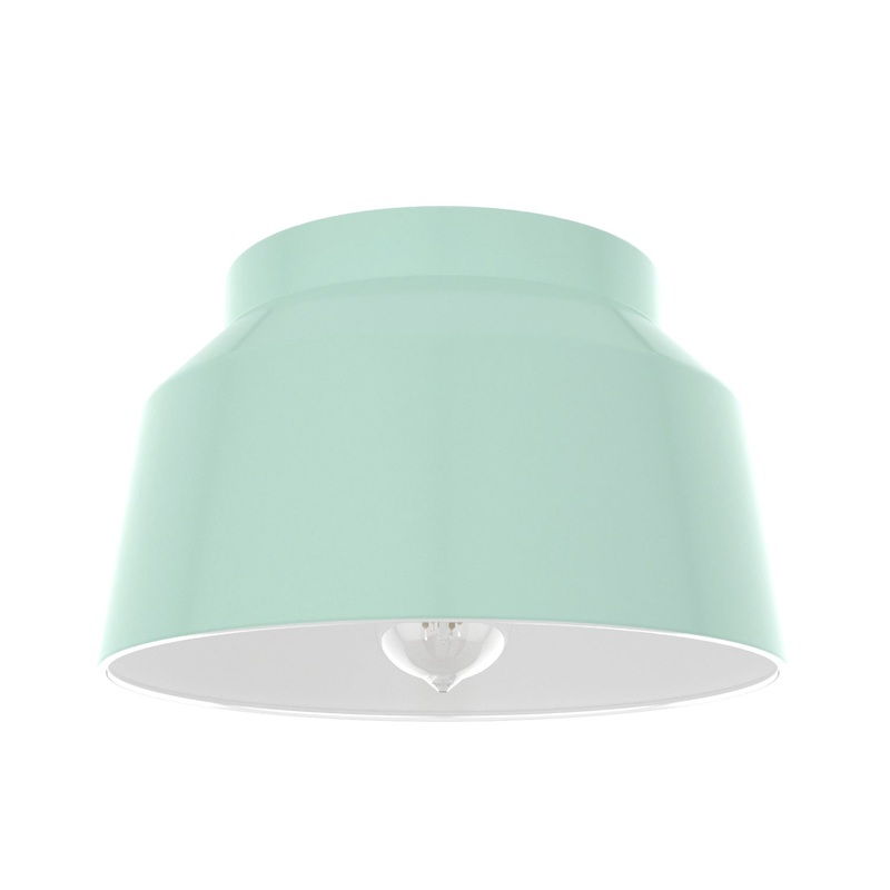 One Light Flush Mount from the Cranbrook Collection in Mint Finish by Hunter