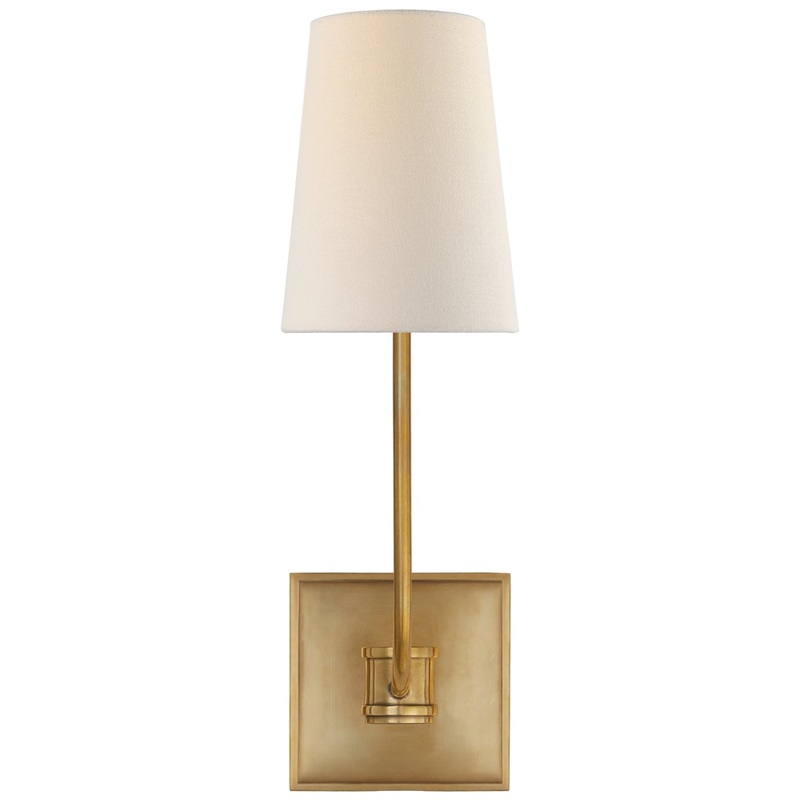 One Light Wall Sconce from the Venini Collection in Antique-Burnished Brass Finish by Visual Comfort Signature