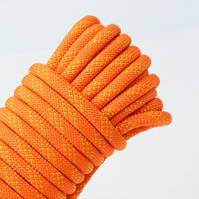 Orange 10mm Double Hook Climbing Rope Set – 10m Durable Outdoor Safety Rescue Cord