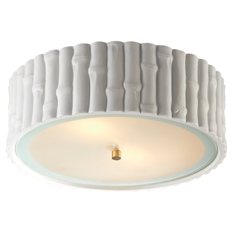 Three Light Flush Mount from the Frank Collection in Plaster White Finish by Visual Comfort Signature