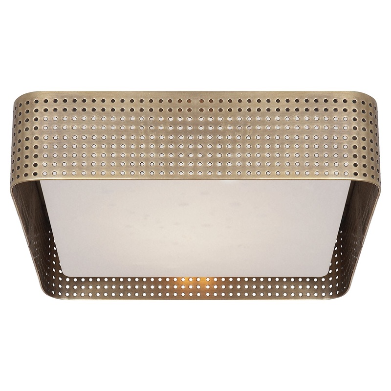 Two Light Flush Mount from the Precision Collection in Antique-Burnished Brass Finish by Visual Comfort Signature