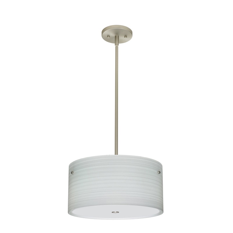 Besa 1KT-4008KR-LED-SN Tamburo Three Light Pendant Satin Nickel (Discontinued)